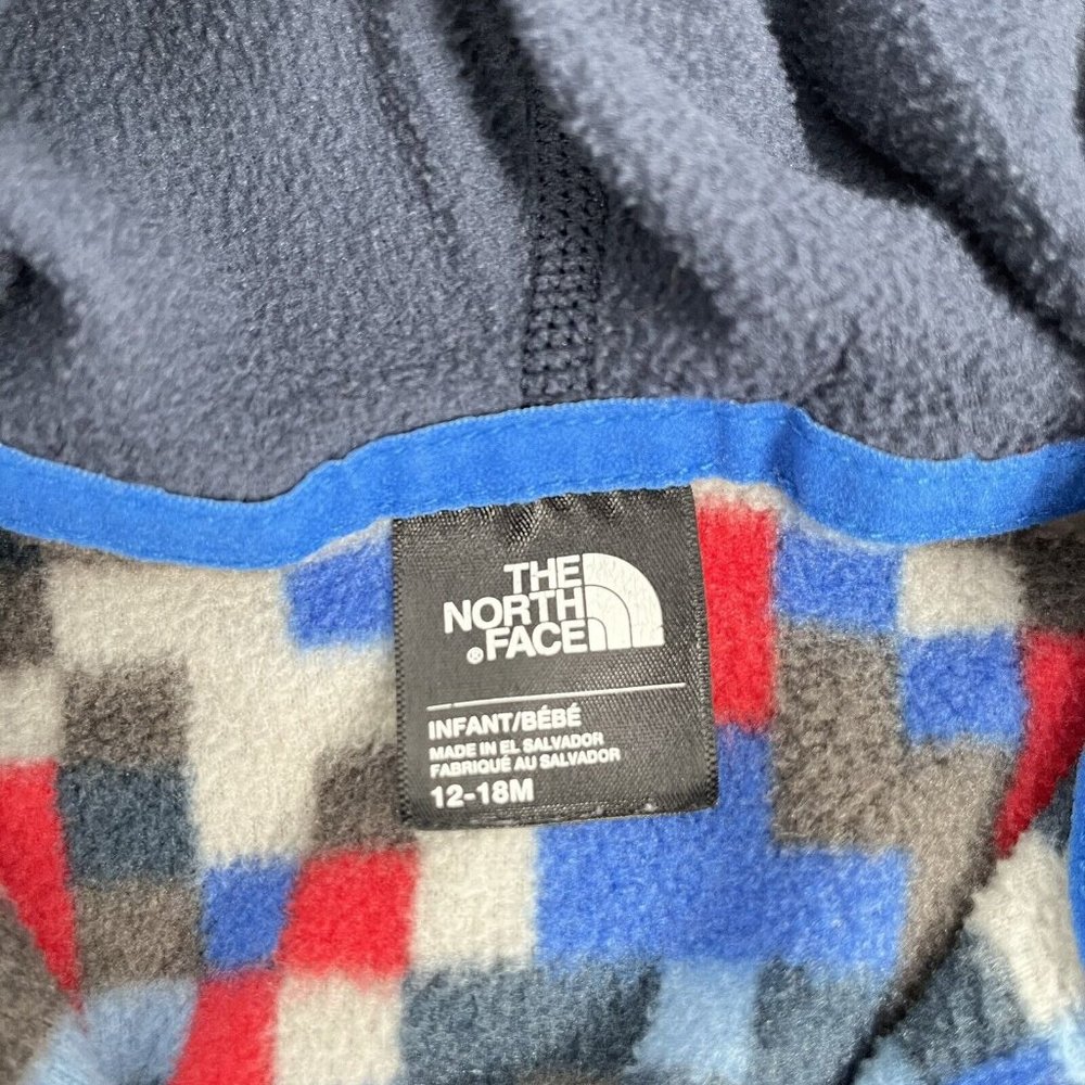 The North Face Blue Full Zip Hoodie Fleece Sz 12-18 months - Picture 3 of 4